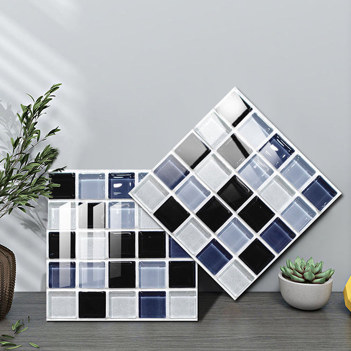 Lisslune | Square Peel and Stick Tile Grid Mosaic Tiles Interior Wallpaper