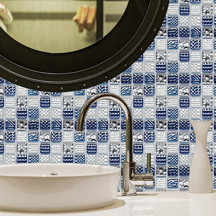 Lisslune | Square Peel and Stick Tile Grid Mosaic Tiles Interior Wallpaper