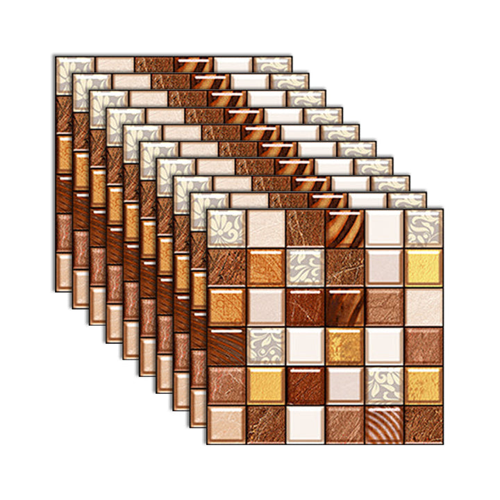 Lisslune | Square Peel and Stick Tile Grid Mosaic Tiles Interior Wallpaper