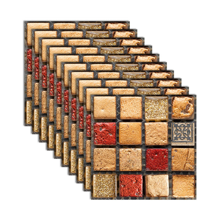 Lisslune | Square Peel and Stick Tile Grid Mosaic Tiles Interior Wallpaper