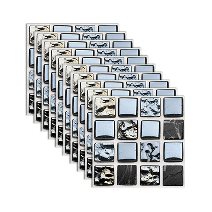 Lisslune | Square Peel and Stick Tile Grid Mosaic Tiles Interior Wallpaper