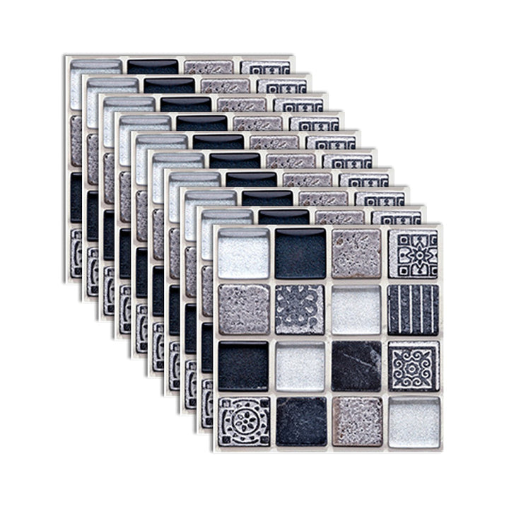 Lisslune | Square Peel and Stick Tile Grid Mosaic Tiles Interior Wallpaper
