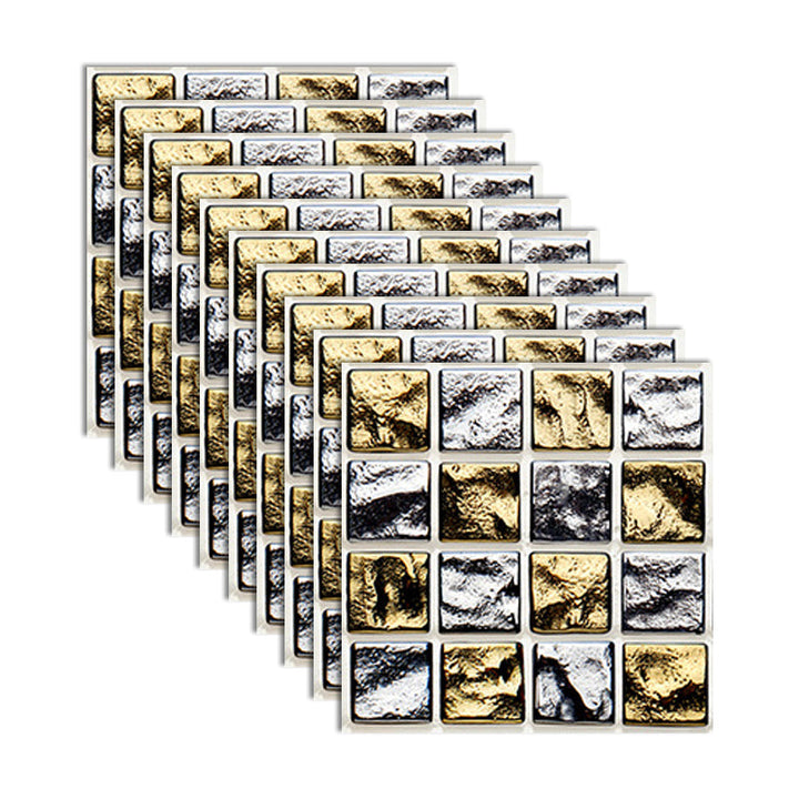 Lisslune | Square Peel and Stick Tile Grid Mosaic Tiles Interior Wallpaper