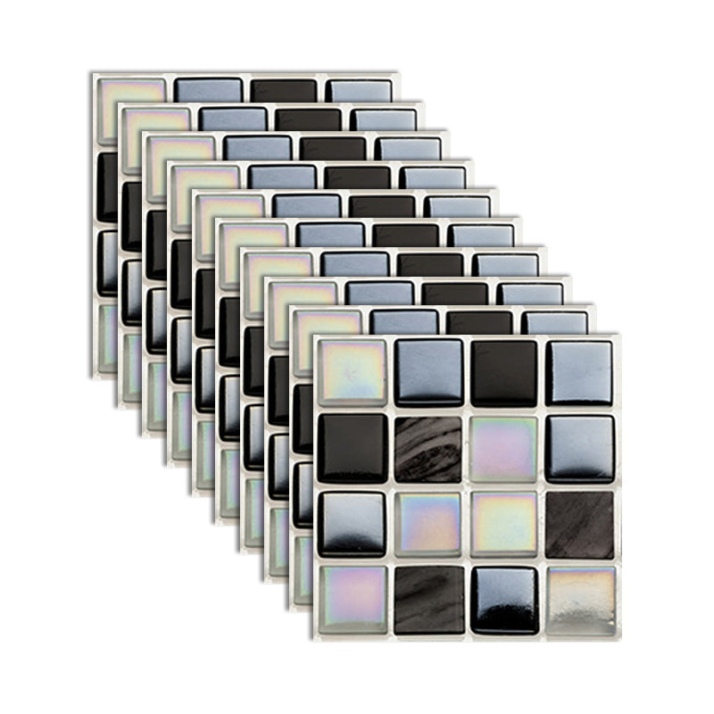 Lisslune | Square Peel and Stick Tile Grid Mosaic Tiles Interior Wallpaper