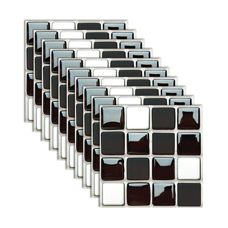 Lisslune | Square Peel and Stick Tile Grid Mosaic Tiles Interior Wallpaper