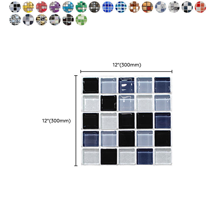 Lisslune | Square Peel and Stick Tile Grid Mosaic Tiles Interior Wallpaper