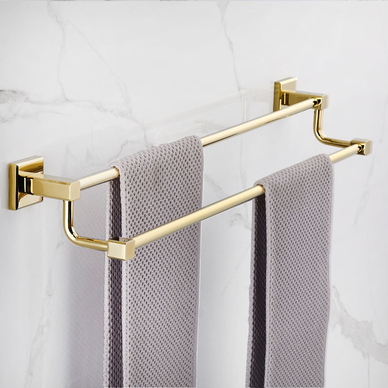 Lisslune | Gold Modern Bathroom Set, Polished Gold, 4 Pieces, Towel Holder, Paper Holder