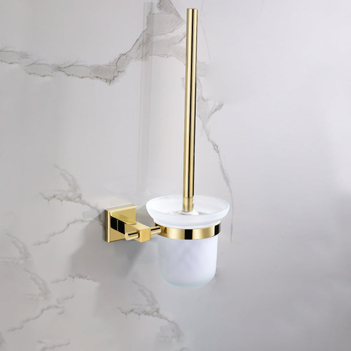 Lisslune | Gold Modern Bathroom Set, Polished Gold, 4 Pieces, Towel Holder, Paper Holder