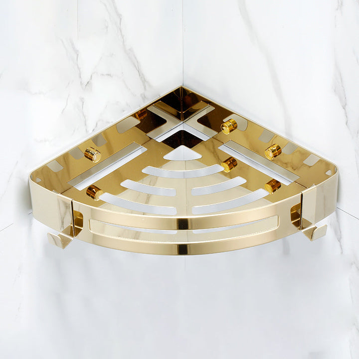 Lisslune | Gold Modern Bathroom Set, Polished Gold, 4 Pieces, Towel Holder, Paper Holder