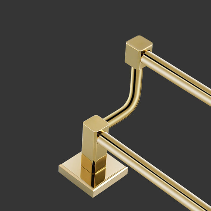 Lisslune | Gold Modern Bathroom Set, Polished Gold, 4 Pieces, Towel Holder, Paper Holder