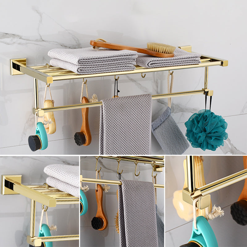 Lisslune | Gold Modern Bathroom Set, Polished Gold, 4 Pieces, Towel Holder, Paper Holder