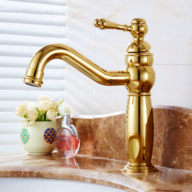 Lisslune | Glam Vessel Faucet Swivel Spout Lever Handle Sink Faucet