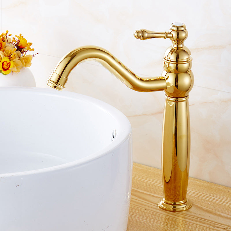 Lisslune | Glam Vessel Faucet Swivel Spout Lever Handle Sink Faucet