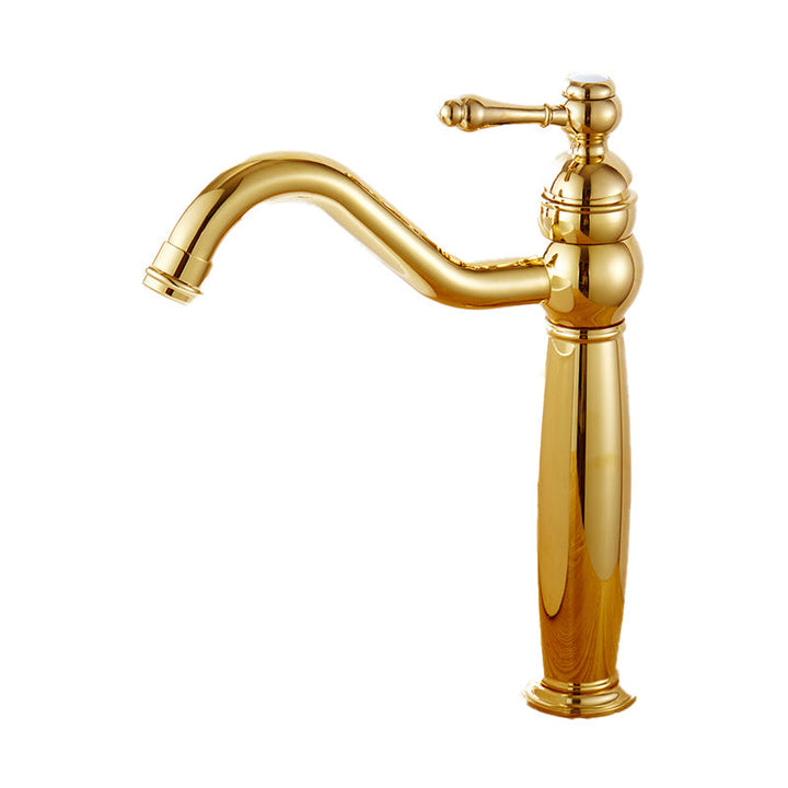 Lisslune | Glam Vessel Faucet Swivel Spout Lever Handle Sink Faucet
