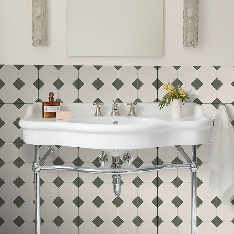 Lisslune | Square Peel & Stick Tile with Pattern Waterproof Tile for Splash Guard Wall