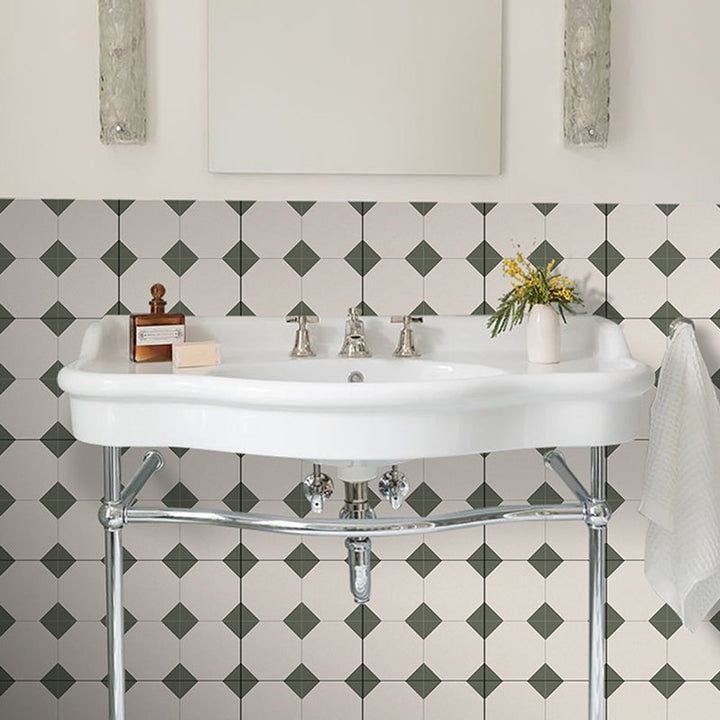 Lisslune | Square Peel & Stick Tile with Pattern Waterproof Tile for Splash Guard Wall