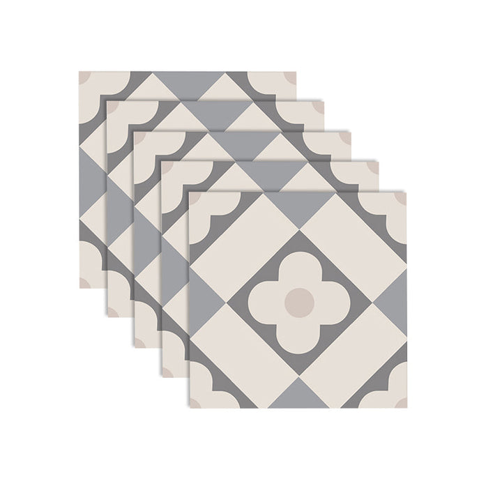 Lisslune | Beige Tone Peel & Stick Tile Square Pattern Print Single Tile