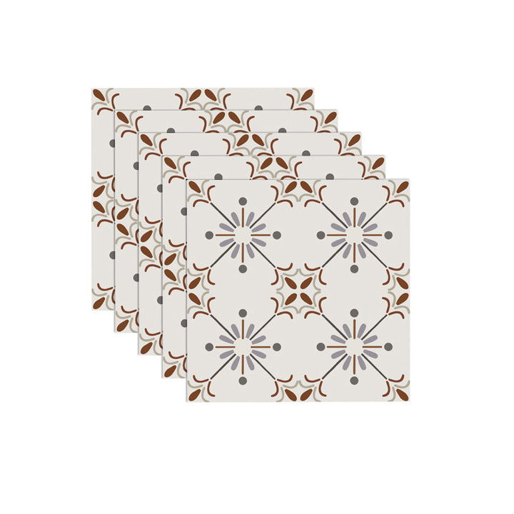 Lisslune | Beige Tone Peel & Stick Tile Square Pattern Print Single Tile