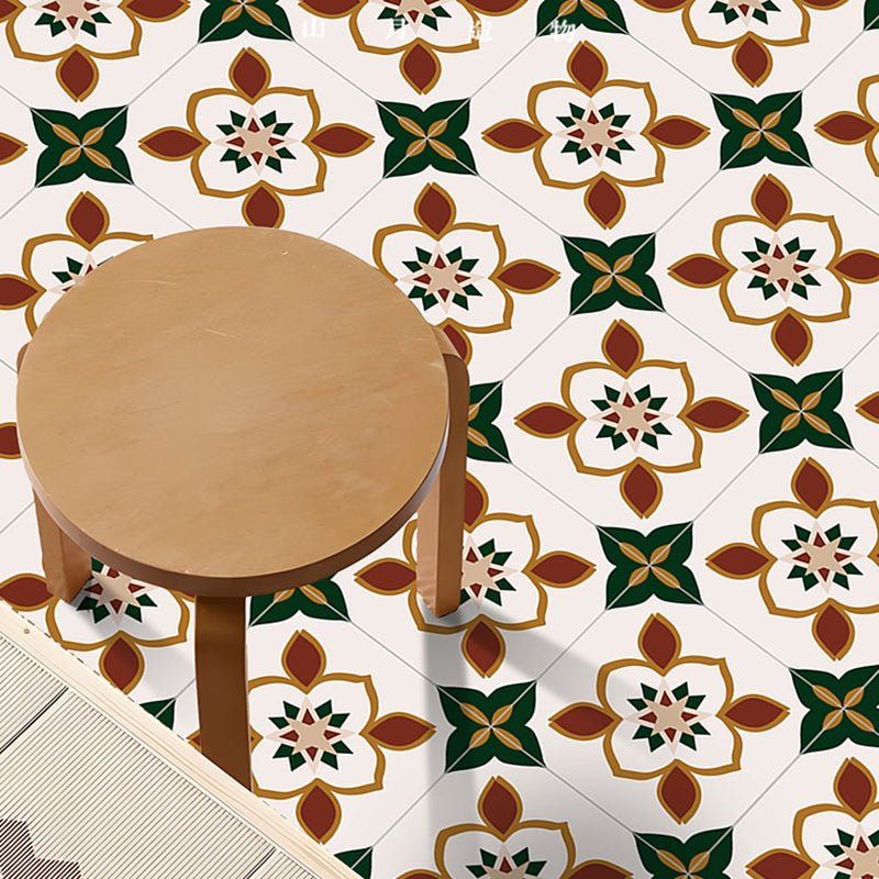 Lisslune | Beige Tone Peel & Stick Tile Square Pattern Print Single Tile