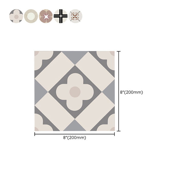 Lisslune | Beige Tone Peel & Stick Tile Square Pattern Print Single Tile