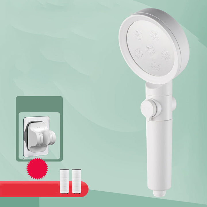 Lisslune | Handheld Shower Adjustable Spray Pattern White Round Showerhead