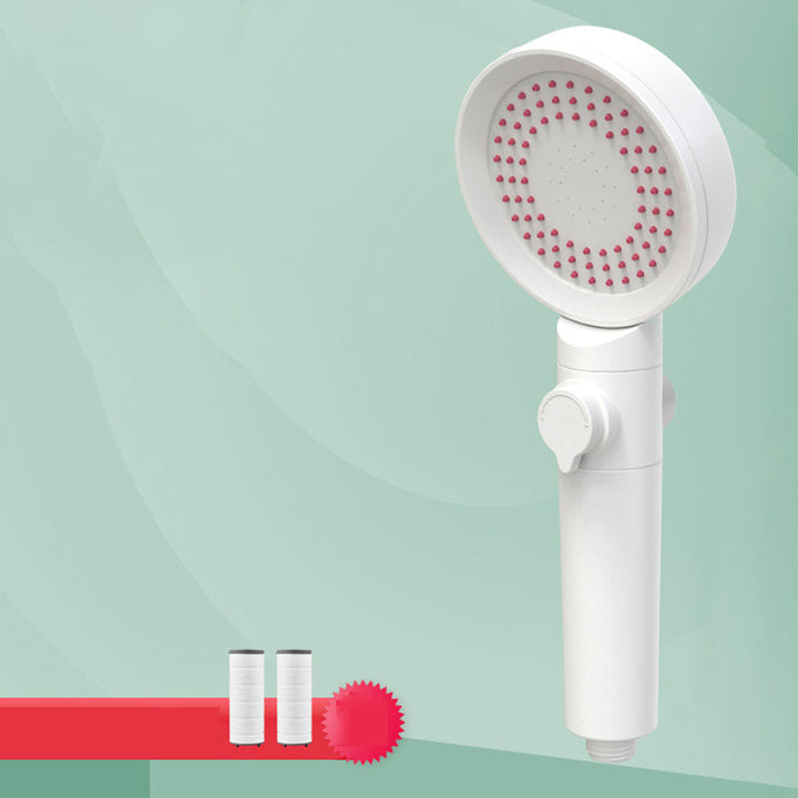 Lisslune | Hand Shower Adjustable Spray Pattern White Round Shower Head