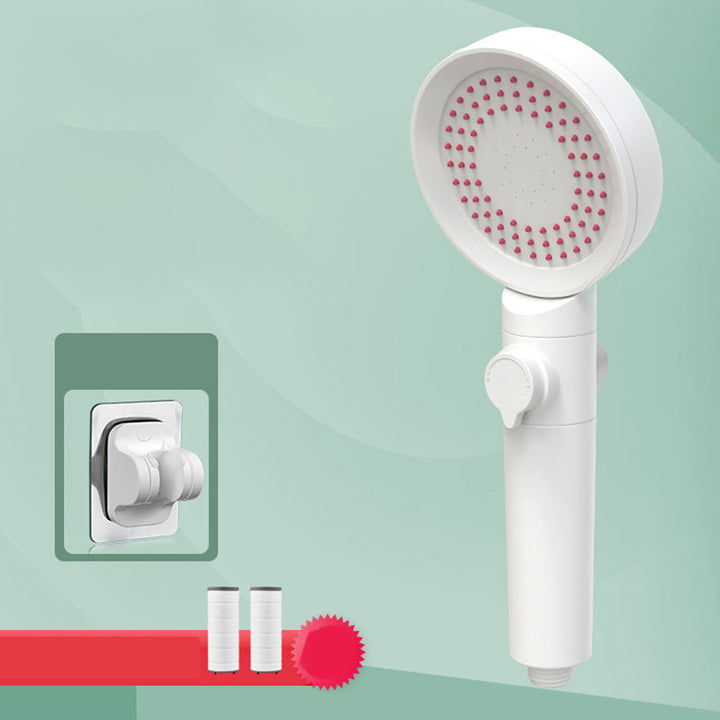 Lisslune | Handheld Shower Adjustable Spray Pattern White Round Showerhead