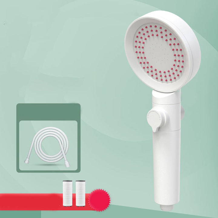 Lisslune | Handheld Shower Adjustable Spray Pattern White Round Showerhead