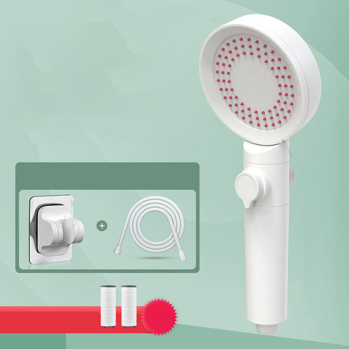 Lisslune | Hand Shower Adjustable Spray Pattern White Round Shower Head