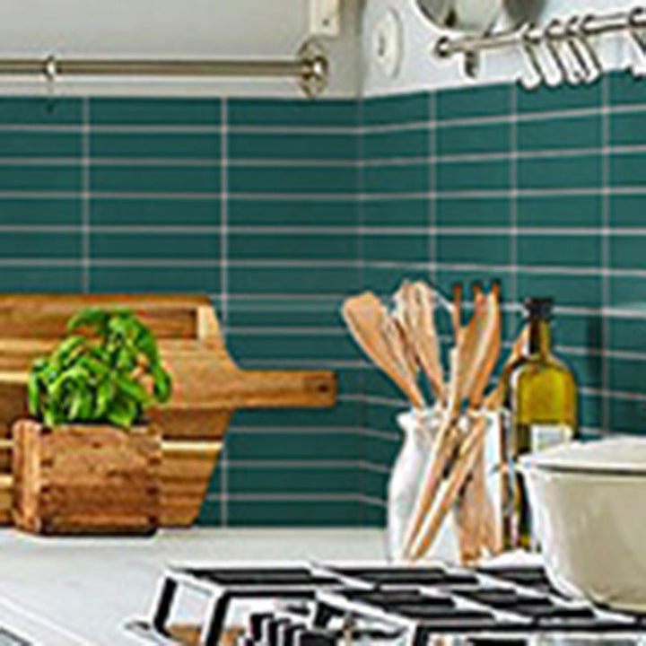 Lisslune | Square Mosaic Peel & Stick Tile in Green Water-resistant Mosaic Tile