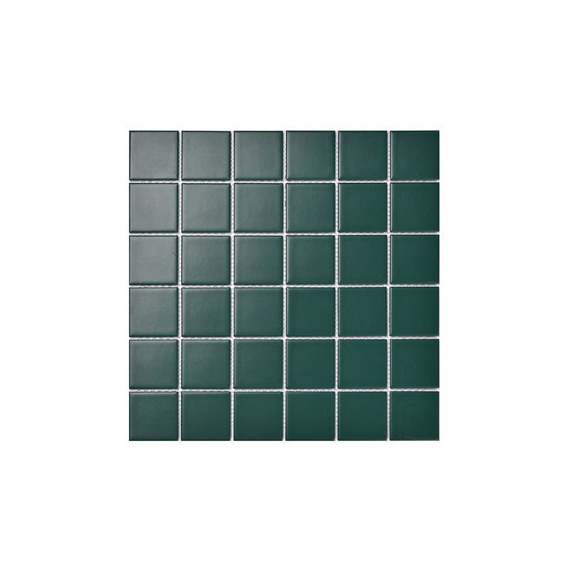 Lisslune | Square Mosaic Peel & Stick Tile in Green Water-resistant Mosaic Tile