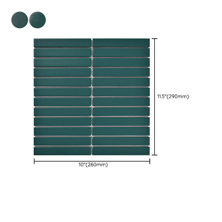 Lisslune | Square Mosaic Peel & Stick Tile in Green Water-resistant Mosaic Tile