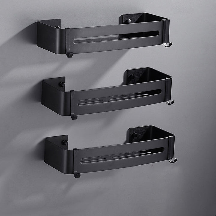 Lisslune | Matt Black Modern Bathroom Accessory Set, Set of 3, Bathroom Shelf