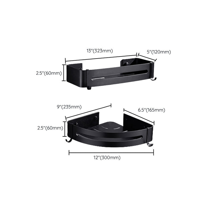 Lisslune | Matt Black Modern Bathroom Accessory Set, Set of 3, Bathroom Shelf