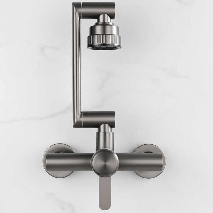 Lisslune | Modern Wall-Mounted Kitchen Faucet Single Lever Faucet in Chrome