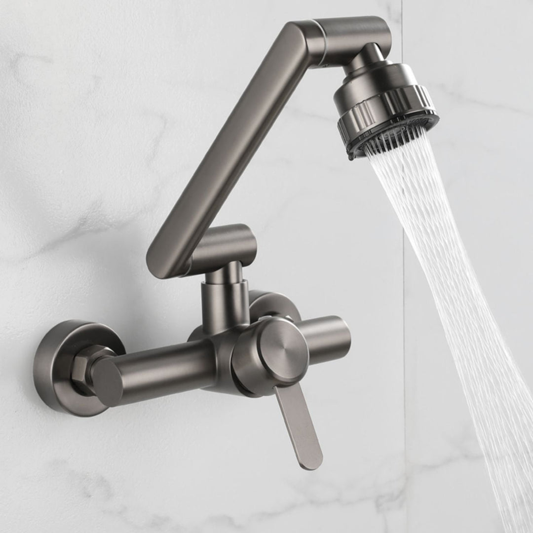 Lisslune | Modern Wall-Mounted Kitchen Faucet Single Lever Faucet in Chrome