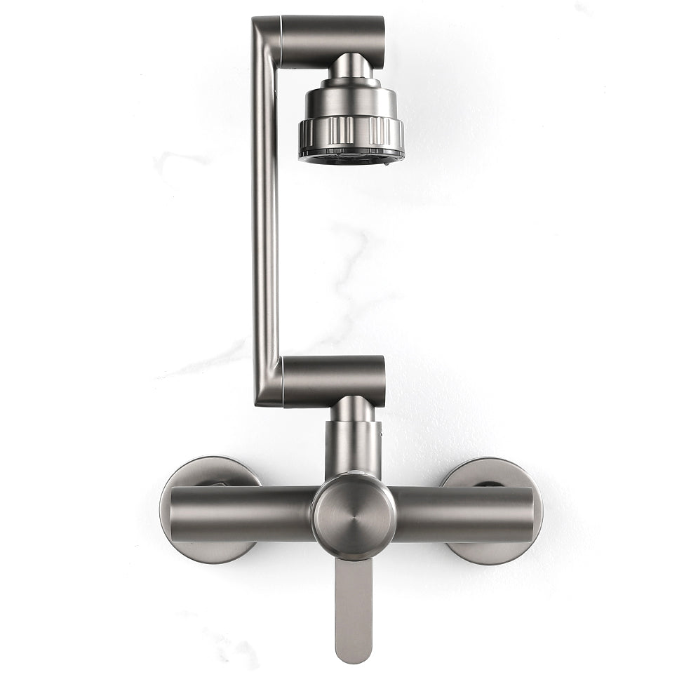 Lisslune | Modern Wall-Mounted Kitchen Faucet Single Lever Faucet in Chrome