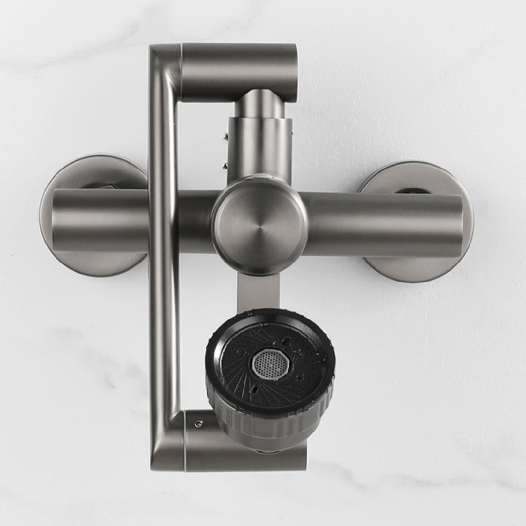 Lisslune | Modern Wall-Mounted Kitchen Faucet Single Lever Faucet in Chrome