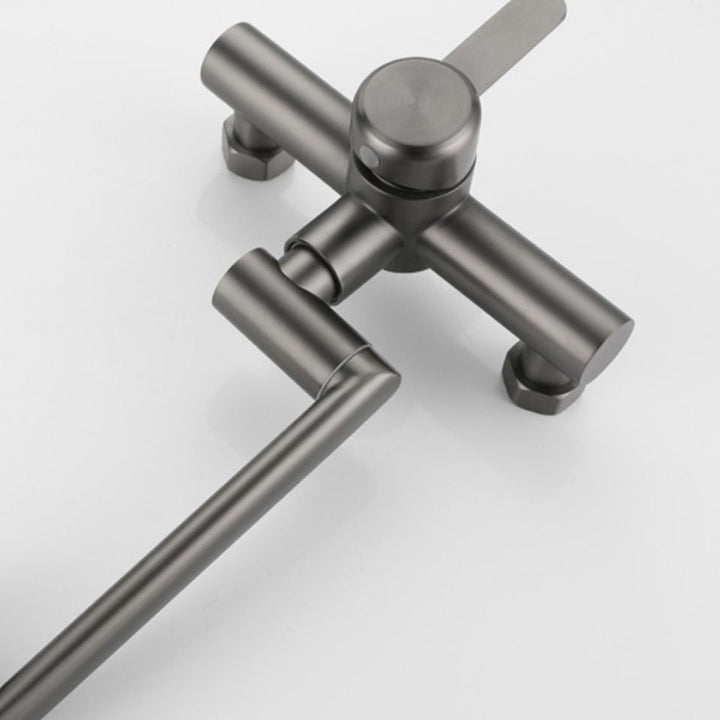 Lisslune | Modern Wall-Mounted Kitchen Faucet Single Lever Faucet in Chrome