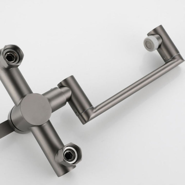 Lisslune | Modern Wall-Mounted Kitchen Faucet Single Lever Faucet in Chrome