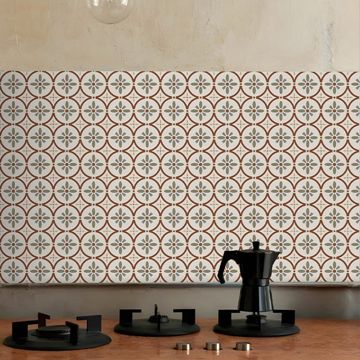 Lisslune | Waterproof Peel & Stick Tile Square Pattern Print Single Tile