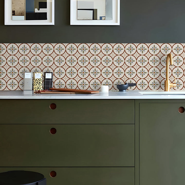 Lisslune | Waterproof Peel & Stick Tile Square Pattern Print Single Tile