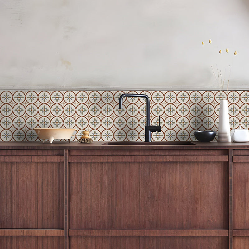 Lisslune | Waterproof Peel & Stick Tile Square Pattern Print Single Tile