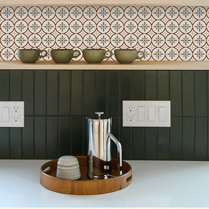 Lisslune | Waterproof Peel & Stick Tile Square Pattern Print Single Tile