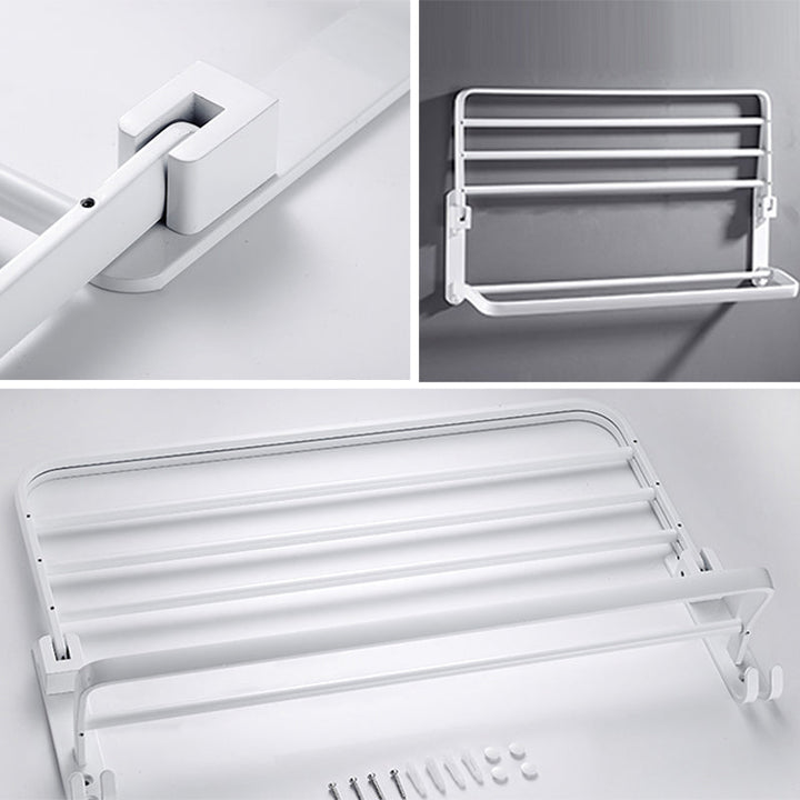 Lisslune | White Bathroom Accessories Hardware Set Modern Bathroom Accessories Set, Towel Rack