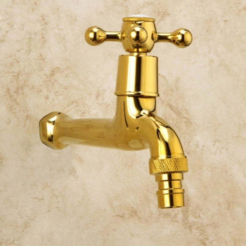 Lisslune | Glam Wall-mounted Bathroom Faucet Cross Handle Low Arc Round Sink Faucet