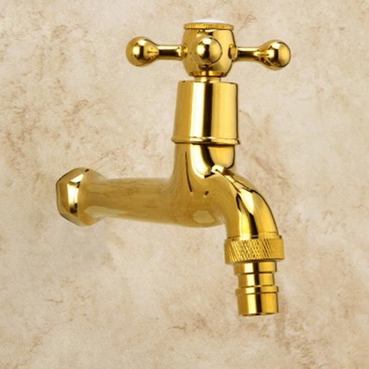 Lisslune | Glam Wall-mounted Bathroom Faucet Cross Handle Low Arc Round Sink Faucet