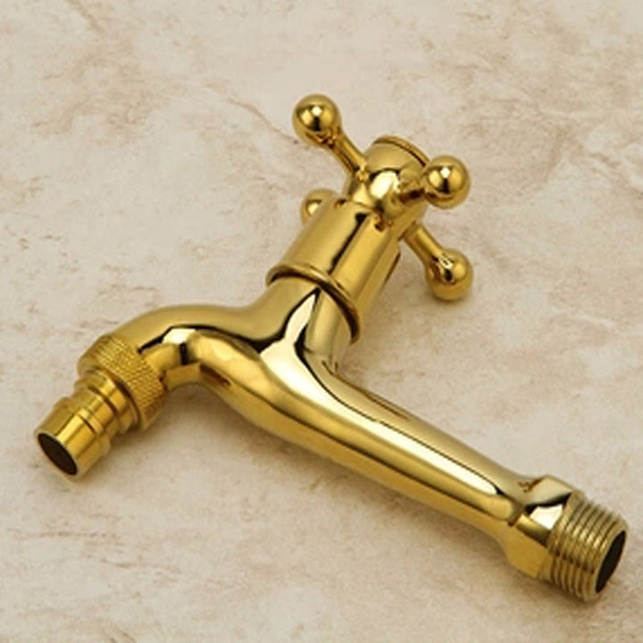 Lisslune | Glam Wall-mounted Bathroom Faucet Cross Handle Low Arc Round Sink Faucet