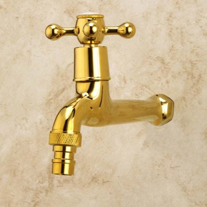 Lisslune | Glam Wall-mounted Bathroom Faucet Cross Handle Low Arc Round Sink Faucet