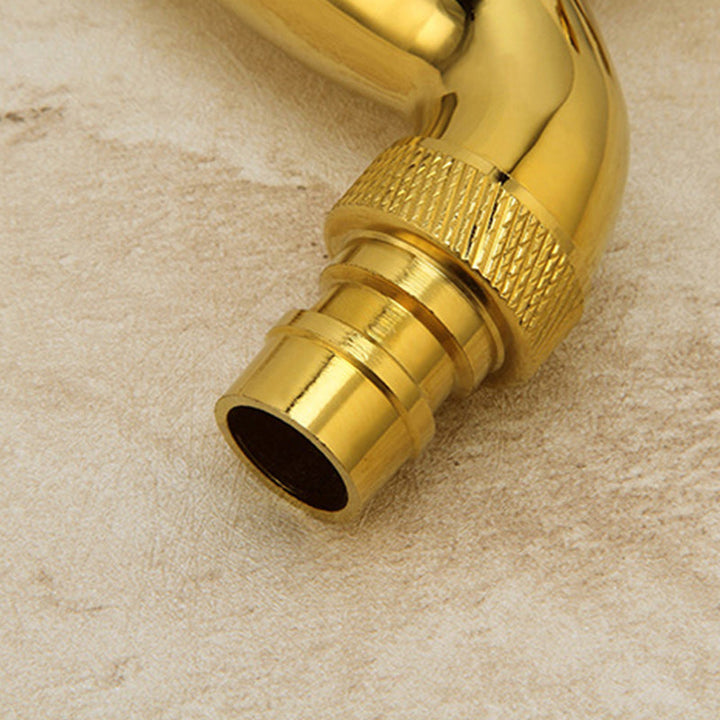 Lisslune | Glam Wall-mounted Bathroom Faucet Cross Handle Low Arc Round Sink Faucet
